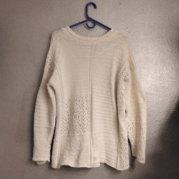 David Brett Mixed Media Cream Sweater - Picture 2 of 3